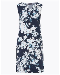 Свободное платье шифт из льна с цветочным принтом без рукавов Marks Spencer Marks & spencer