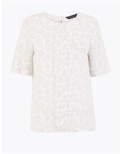 Блузка с короткими рукавами и плиссированной отделкой спереди Marks Spencer Marks & spencer