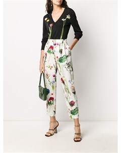 Зауженные брюки с цветочным фотопринтом Boutique moschino