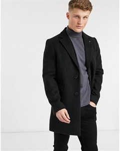 Черное пальто из переработанных материалов Burton menswear
