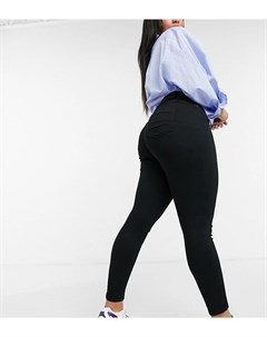 Черные моделирующие джинсы с завышенной талией Noisy may curve