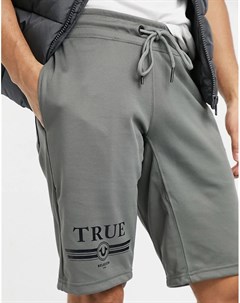 Трикотажные шорты в стиле ретро с надписью True True religion