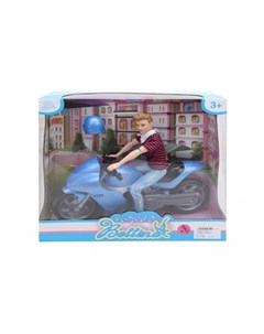 Кукла мальчик с шарнирными руками и ногами на мотоцикле Компания друзей