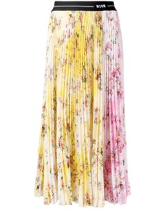 Плиссированная юбка миди с цветочным принтом Msgm