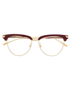 Двухцветные очки в оправе кошачий глаз Bottega veneta eyewear