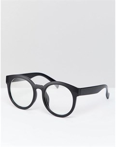 Круглые очки с прозрачными стеклами в черной оправе Inspired эксклюзивно для ASOS Reclaimed vintage