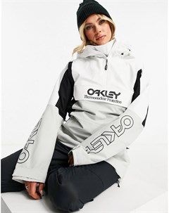 Утепленная горнолыжная куртка анорак белого и серого цвета TNP Oakley