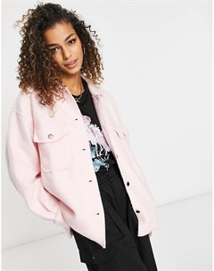 Куртка рубашка oversized розового цвета I saw it first