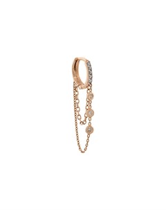 Серьга кольцо Diamond Solitaire Chainy из розового золота Kismet by milka