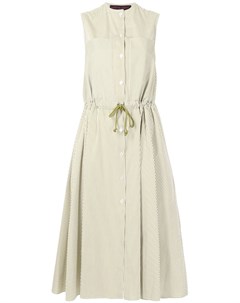 Полосатое платье миди без рукавов с кулиской Martin grant