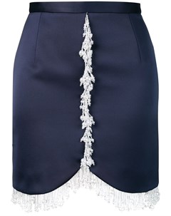 Атласная юбка мини с жемчугом Christopher kane