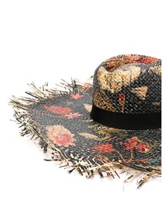 Плетеная шляпа с цветочным принтом Etro