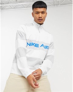 Свитшот в серую и белую полоску с короткой молнией Air Nike