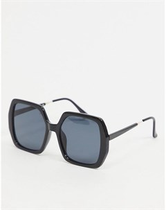 Солнцезащитные очки в крупной глянцевой оправе черного цвета в стиле 70 х Recycled Asos design