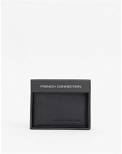 Черный классический кожаный бумажник French connection