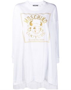 Платье из джерси с вышитым логотипом Moschino