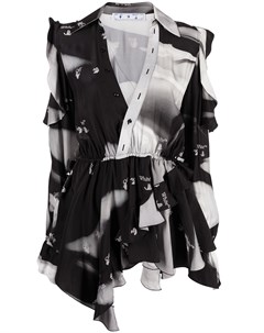 Блузка с графичным принтом и вырезами Off-white
