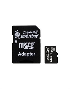 Карта памяти MicroSDXC 64GB UHS I Class 10 c адаптером SD Smartbuy