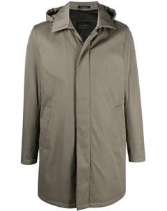 Однобортное пальто с капюшоном Dell'oglio