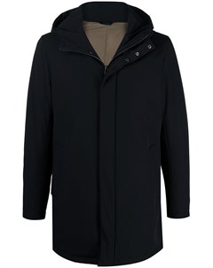 Однобортное пальто с капюшоном Dell'oglio