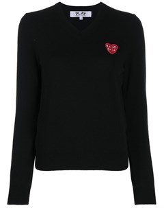 Топ с V образным вырезом и нашивкой Comme des garcons play