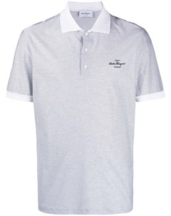 Полосатая рубашка поло с вышитым логотипом Salvatore ferragamo