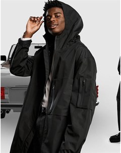 Черное водонепроницаемое пальто Asos design