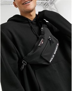 Черная спортивная сумка кошелек на пояс с логотипом Polo ralph lauren