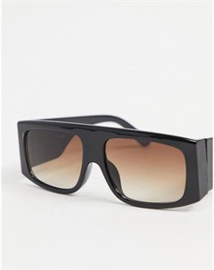Черные солнцезащитные очки маска в стиле oversized с массивными дужками Asos design