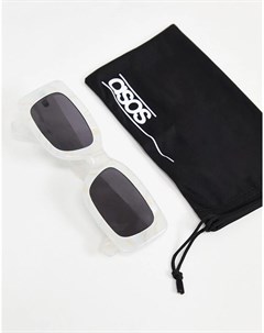 Квадратные солнцезащитные очки в перламутровой оправе Recycled Asos design