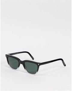 Квадратные солнцезащитные очки унисекс в оправе с градиентом от черного до прозрачного цвета Robotni Monokel eyewear