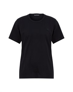 Черная хлопковая футболка Acne studios