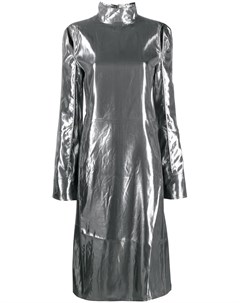 Платье с эффектом металлик и вырезами Acne studios