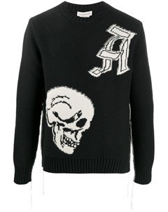 Свитер с круглым вырезом и узором Skull Alexander mcqueen