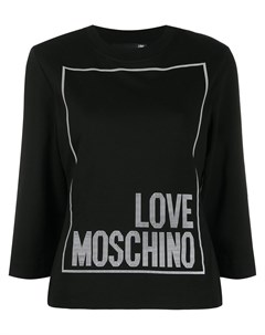Трикотажный топ с декорированным логотипом Love moschino