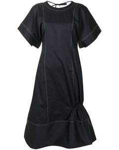 Платье с контрастной строчкой и короткими рукавами Eudon choi