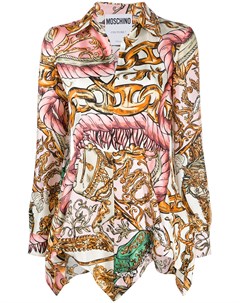 Блузка с баской и графичным принтом Moschino