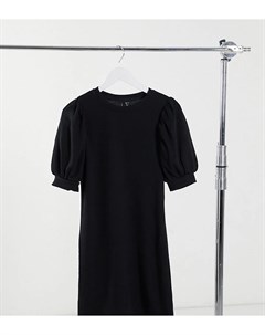 Черное платье свитошот мини с пышными рукавами Vero moda tall