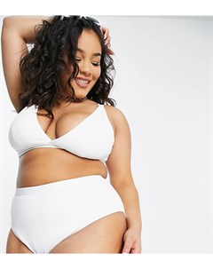Эксклюзивные белые фактурные плавки бикини с завышенной талией Peek & beau curve