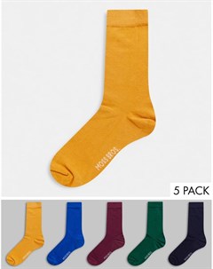 Набор из пяти пар разноцветных носков Moss London Moss bros