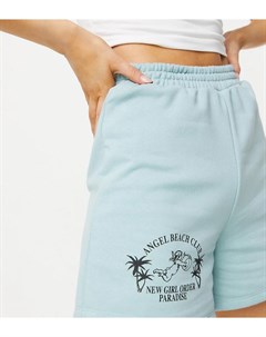 Эксклюзивные пляжные шорты в стиле oversized зеленого цвета от комплекта Exclusive Angel Beach New girl order