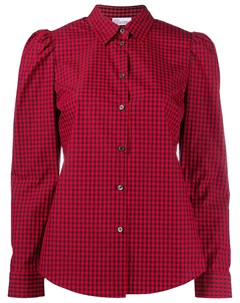 Рубашка в клетку гингем с пышными плечами Red valentino