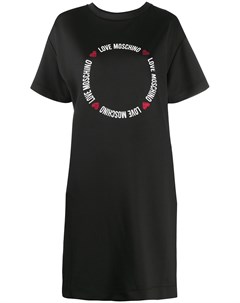 Платье футболка с принтом и логотипом Love moschino