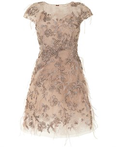 Декорированное платье мини Marchesa