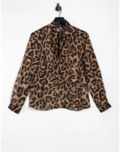Блузка с завязкой и леопардовым принтом Parisian