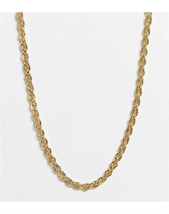 Эксклюзивное золотистое массивное ожерелье с плетеным дизайном Designb london curve