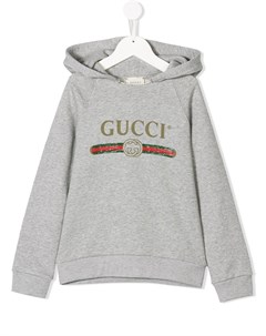 Толстовка с капюшоном и логотипом в винтажном стиле Gucci kids
