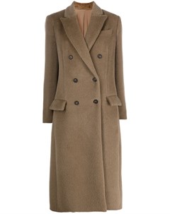 Фактурное двубортное пальто Brunello cucinelli