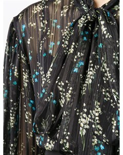 Блузка с цветочным принтом и завязками на воротнике Erdem