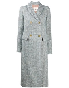 Твидовое двубортное пальто Semicouture